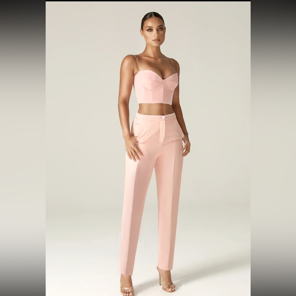 Alieva Carla structure Crop Top, soft pink, size small - Picture 1 of 15